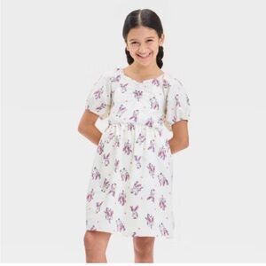 Girls' Pokémon Sylveon Ruched Neckline All Over Print Dress - Ivory Large